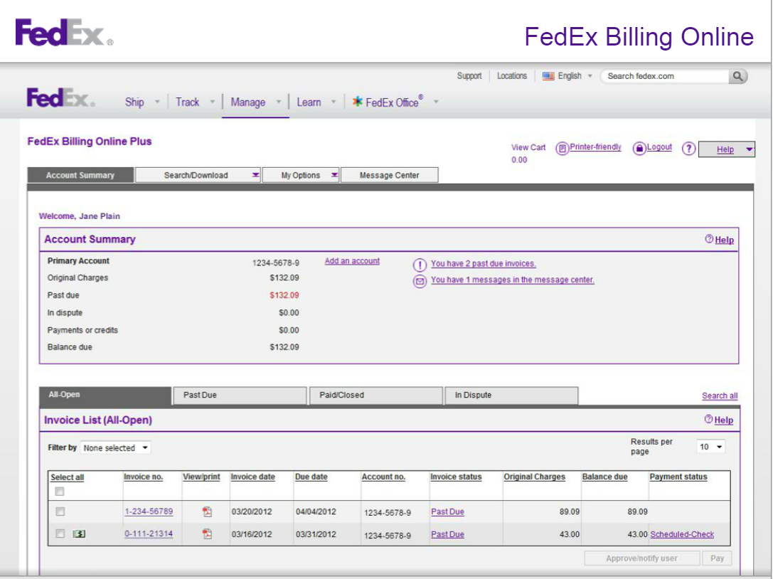 fedex commercial invoice lookup