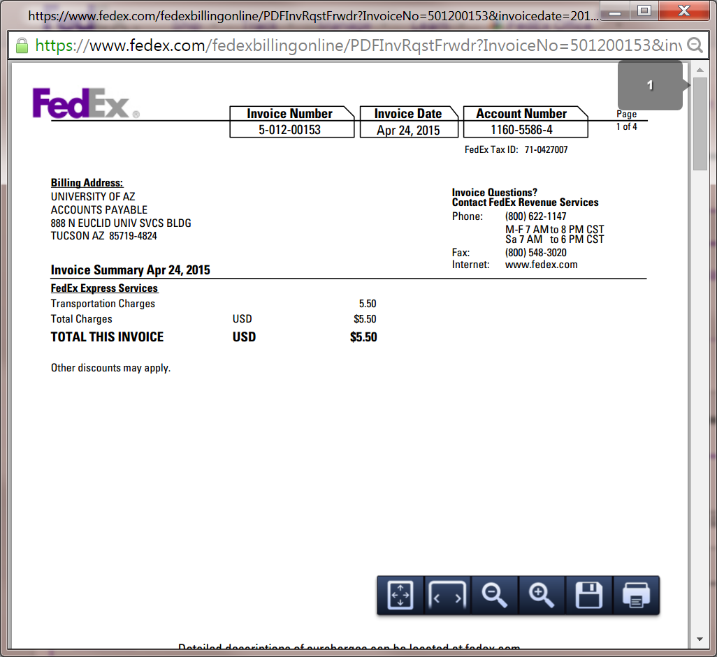 how to download fedex invoice as pdf
